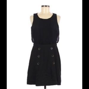 Ann Taylor LOFT  black dress button accent B1